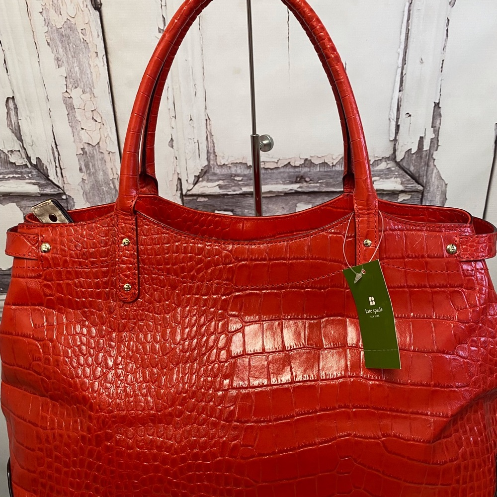 Kate Spade NY Stevie Carlsbad Red Large Satchel NWT - Picture 3 of 12